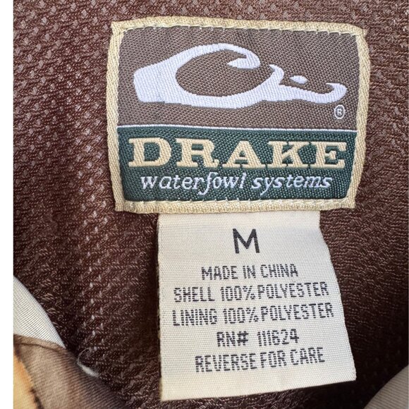 Drake Waterfowl Systems Camo Performance Shirt M | Vented, Zip & Magnetic Pocket - Picture 3 of 12